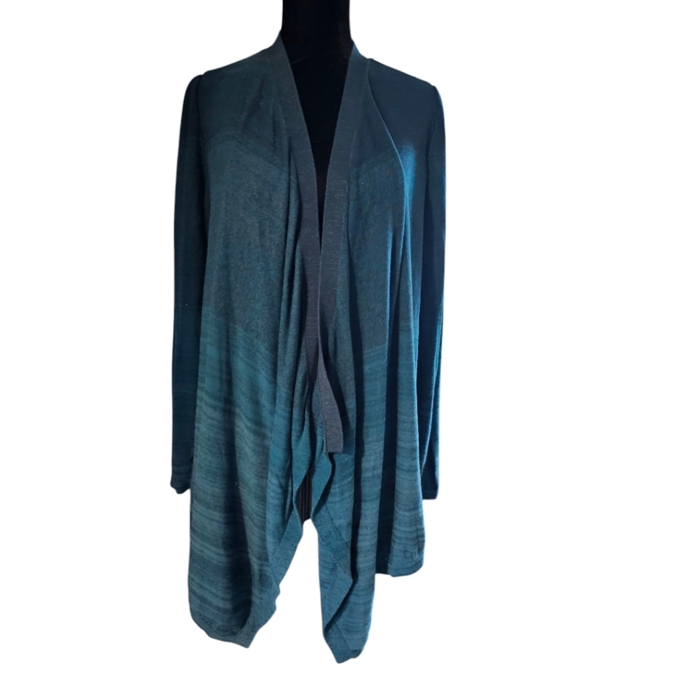 Chico's Drape Blue Ombre Cardigan Sweater Chico's Size 1 Medium